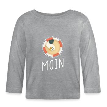 Moin Möwe - Baby Bio-Langarmshirt - Grau meliert - Vorne