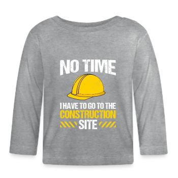 Excavator Excavator Driver Construction Site Work - Organic Baby Long Sleeve T-Shirt - heather grey - Front