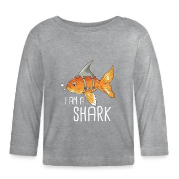 Shark, Ocean, Tiger Shark, Animal, Fish - Organic Baby Long Sleeve T-Shirt - heather grey - Front