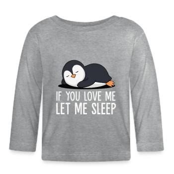 Pinguin Pinguine Tier - Baby Bio-Langarmshirt - Grau meliert - Vorne