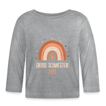 Grande Sœur 2028 Arc-en-ciel - T-shirt manches longues bio Bébé - gris chiné - Devant