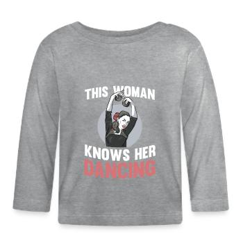 Dancing Dancer Dance - Organic Baby Long Sleeve T-Shirt - heather grey - Front