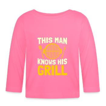 Grill grill master BBQ - Organic Baby Long Sleeve T-Shirt - azalea - Front