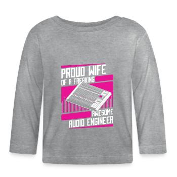 Ingénieur du son Tontechniker - T-shirt manches longues bio Bébé - gris chiné - Devant