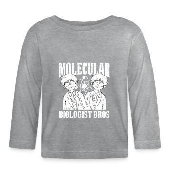 Biologie Biologe Brüder Molekularbiologe - Baby Bio-Langarmshirt - Grau meliert - Vorne