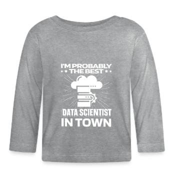 Data Science Data Analyst Server - Baby Bio-Langarmshirt - Grau meliert - Vorne