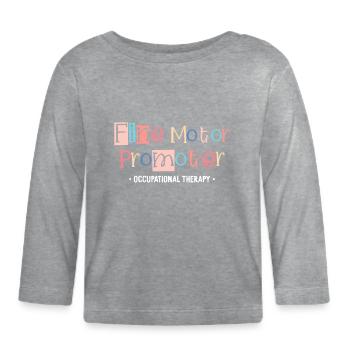 Promoteur de motricité fine ergothérapie ergothérapie - T-shirt manches longues bio Bébé - gris chiné - Devant