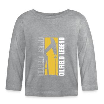Ölfeld Bohrinsel Legende - Baby Bio-Langarmshirt - Grau meliert - Vorne