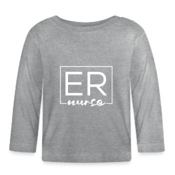 Infirmière d’urgence - T-shirt manches longues bio Bébé - gris chiné - Devant