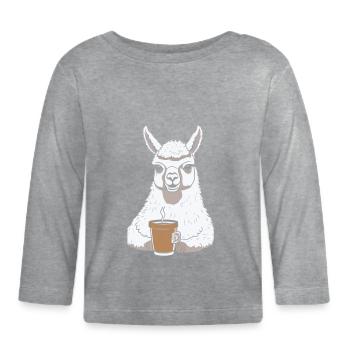 Alpaca Coffee - Organic Baby Long Sleeve T-Shirt - heather grey - Front