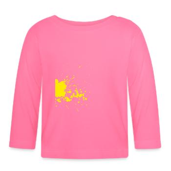 A yellow color spot as art - Organic Baby Long Sleeve T-Shirt - azalea - Front