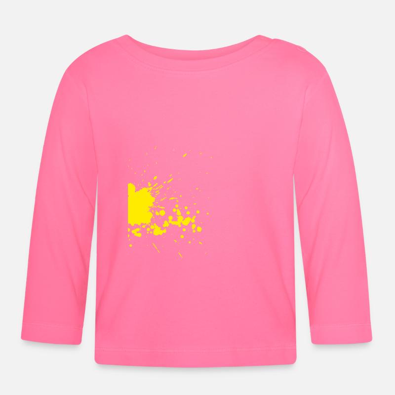 Ein gelber Farbfleck als Kunst - Baby Bio-Langarmshirt - Azalea