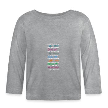 J’enseignerai à une chèvre sur un bateau, - T-shirt manches longues bio Bébé - gris chiné - Devant