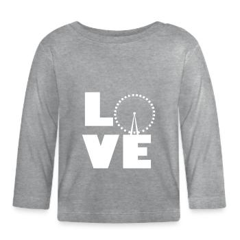 Grande roue parc d’attractions Amour Carrousse - T-shirt manches longues bio Bébé - gris chiné - Devant