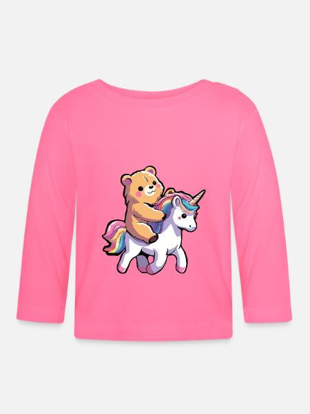Einhorn - Baby Bio-Langarmshirt - Azalea