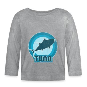 Thon - T-shirt manches longues bio Bébé - gris chiné - Devant