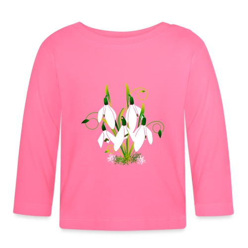Schneeglöckchen, Blumen, Blüten, floral, Ornamente - Baby Langarmshirt