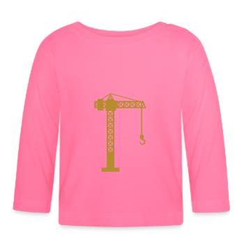 Kran Baustelle - Baby Bio-Langarmshirt - Azalea - Vorne