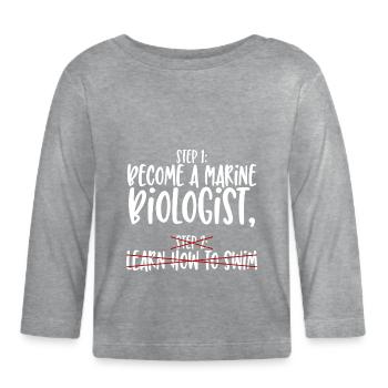 Meeresbiologe Schritt 1 - Baby Bio-Langarmshirt - Grau meliert - Vorne