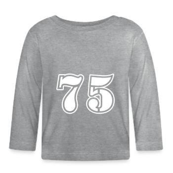 75 number symbol - Organic Baby Long Sleeve T-Shirt - heather grey - Front
