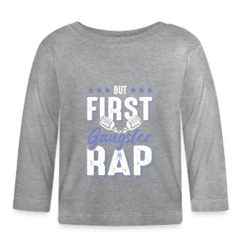Gangster Rap - T-shirt manches longues bio Bébé - gris chiné - Devant