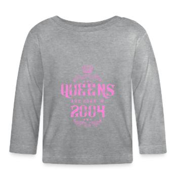 born in 2004 - Baby Bio-Langarmshirt - Grau meliert - Vorne