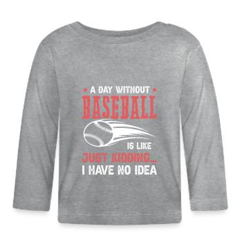 Baseball Sports - Organic Baby Long Sleeve T-Shirt - heather grey - Front