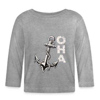 Oha Anker Norddeutsche Panikattacke - Baby Bio-Langarmshirt - Grau meliert - Vorne