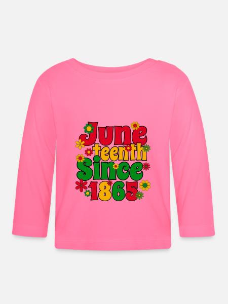 Juneteenth Commemorative1865 Peace Love - Baby Bio-Langarmshirt - Azalea