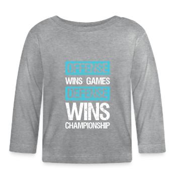 Offensive Défense Basketball - T-shirt manches longues bio Bébé - gris chiné - Devant