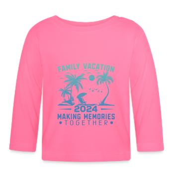 Summer holidays with the family Creating memories - Organic Baby Long Sleeve T-Shirt - azalea - Front