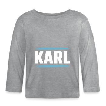 Karl - Baby Bio-Langarmshirt - Grau meliert - Vorne