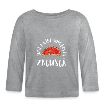 Zacusca Mamaliga Romanian Moldovian Romanian Food - Baby Bio-Langarmshirt - Grau meliert - Vorne