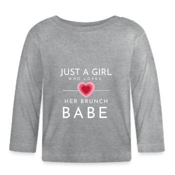 Babes Who Brunch Squat - Baby Bio-Langarmshirt - Grau meliert - Vorne