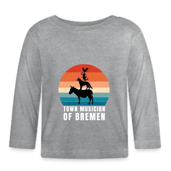 Bremen Town Musicians - Baby Bio-Langarmshirt - Grau meliert - Vorne