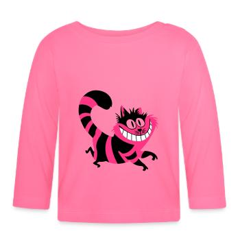 Smiling Cat - Organic Baby Long Sleeve T-Shirt - azalea - Front