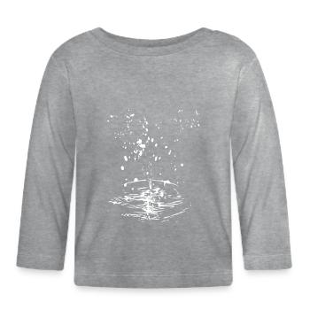 water - Organic Baby Long Sleeve T-Shirt - heather grey - Front