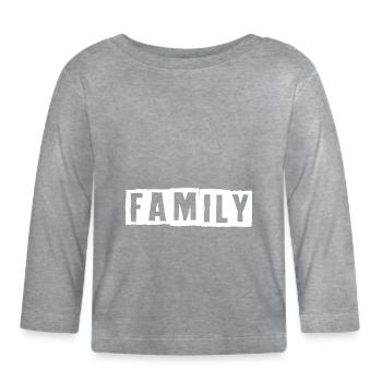 famille - T-shirt manches longues bio Bébé - gris chiné - Devant