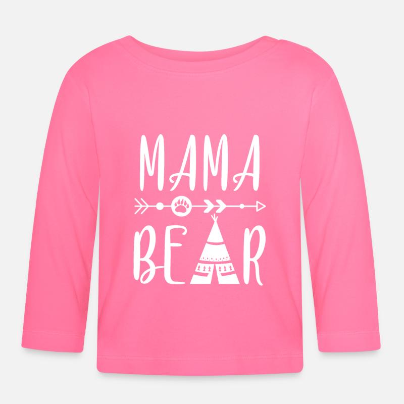 Mama Bear Mutter Muttertag Camping Geschenk - Baby Bio-Langarmshirt - Azalea