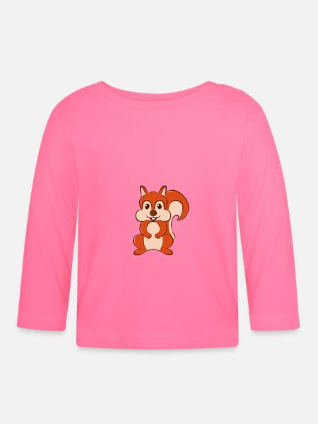 Eichhörnchen - Baby Bio-Langarmshirt - Azalea