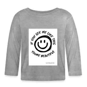 Youre Beautiful - Baby Bio-Langarmshirt - Grau meliert - Vorne
