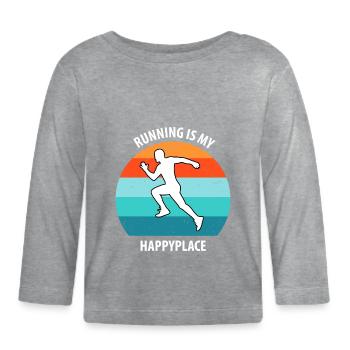 Joggen - Baby Bio-Langarmshirt - Grau meliert - Vorne