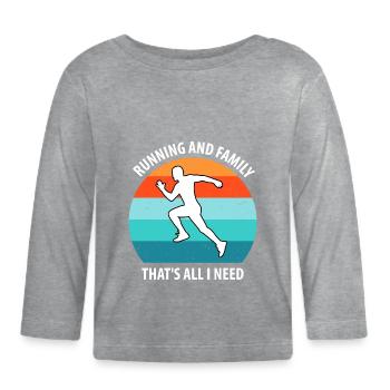 Joggen - Baby Bio-Langarmshirt - Grau meliert - Vorne