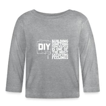 DIY Construire quelque chose à partir de zéro... - T-shirt manches longues bio Bébé - gris chiné - Devant
