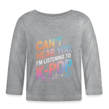 K-Pop Music Korean Pop - Organic Baby Long Sleeve T-Shirt - heather grey - Front