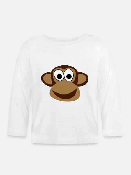Affe - Baby Bio-Langarmshirt - Weiß