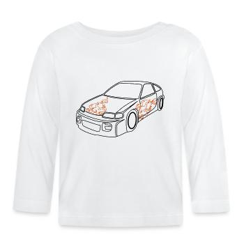 Voitures de sport, Voitures de course, Automobiles - T-shirt manches longues bio Bébé - blanc - Devant