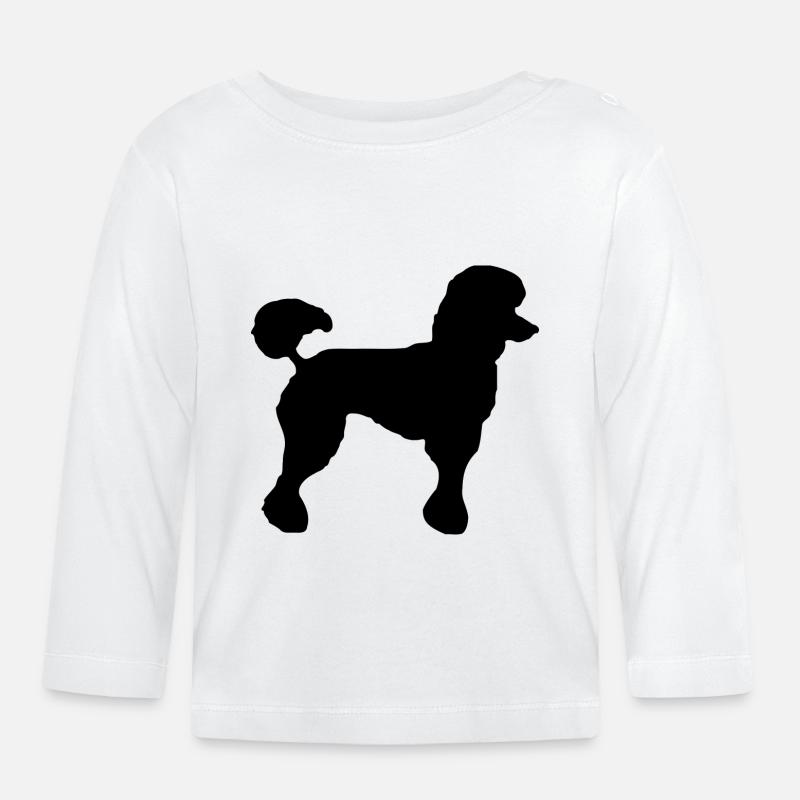 caniche - T-shirt manches longues bio Bébé - blanc