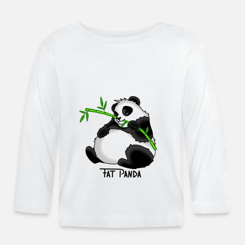 Fat Panda Geschenk Idee - Baby Bio-Langarmshirt - Weiß