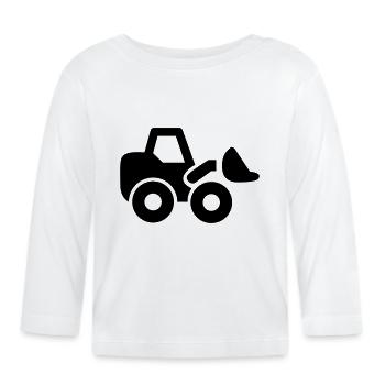 pelleteuse - T-shirt manches longues bio Bébé - blanc - Devant